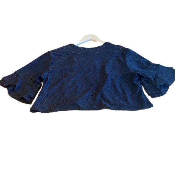NWT Black 3/4 Ruffle Sleeve Cropped Open Bolero Cardigan - Picture 13 of 13
